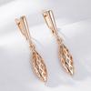 Simple Glossy Dangle Earrings For Women Fashion  Rose Gold Color Accessories High Quality Daily Fine Jewelry