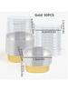 Disposable Baking Cups with Lids Foil Dessert Containers for Cupcakes Puddings Muffins Party Events Baking Perfect for Catering
