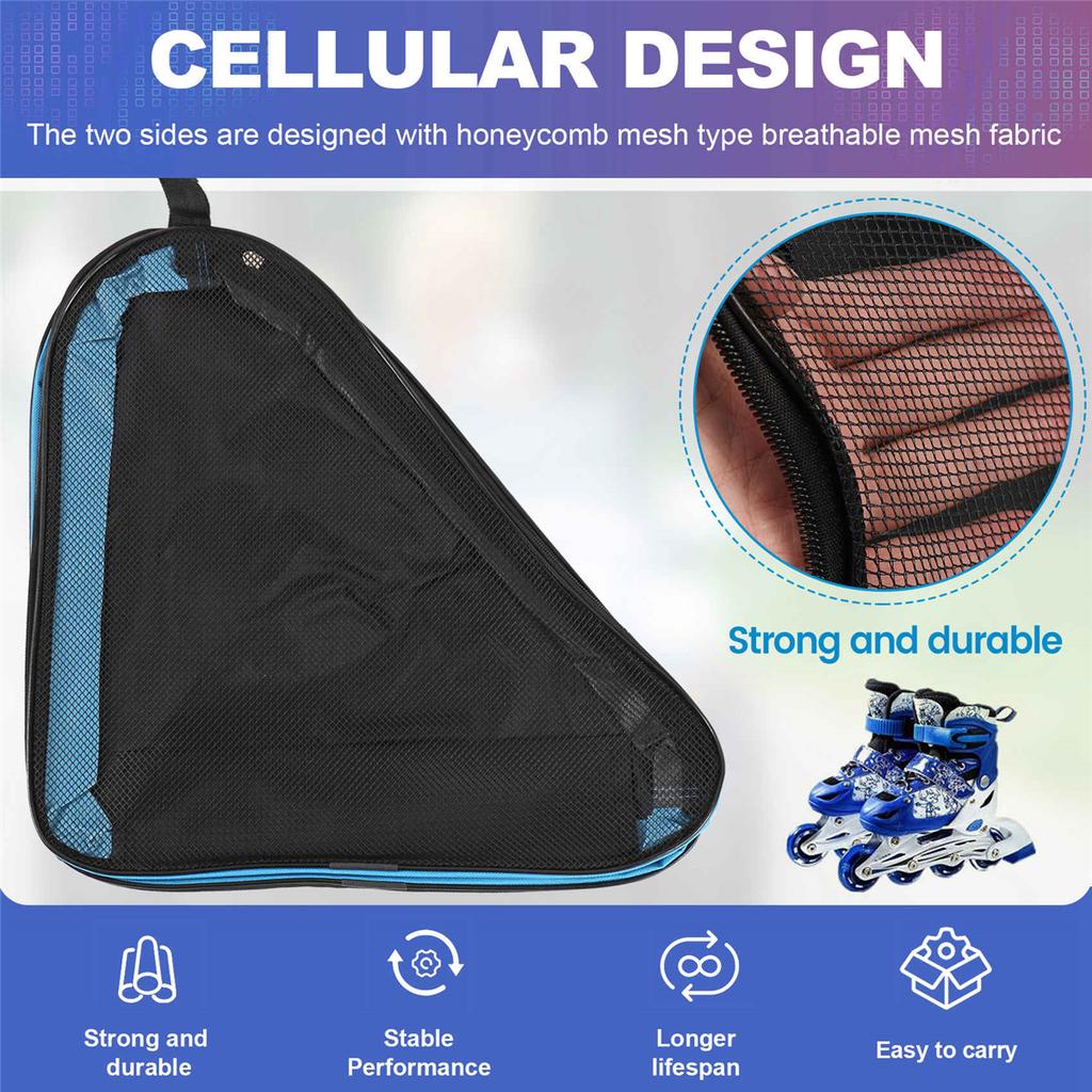 BAAU Roller Bag Roller Skates Backpack Roller Skates Shoulder Bag Three Layer Bag Double Net Bag Can Be Carried