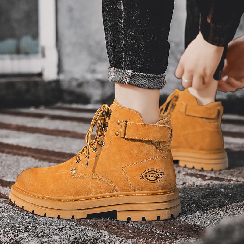 2024 Autumn New Men's Casual Trend Men Boot Male Sneakers Shoes Classic Yellow Tactical Work Fashion Outdoor Short Ankle Boots