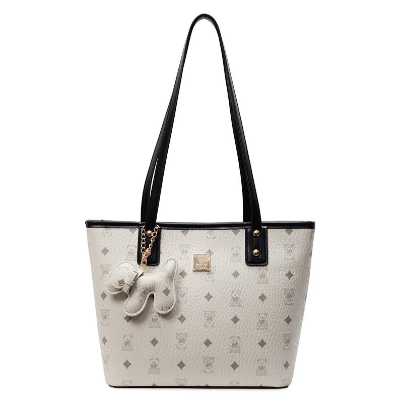 Tote bag women's large capacity 2025 new summer versatile shoulder bag casual fashion college student class commuter bag