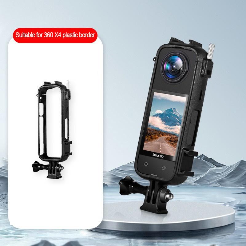 Aluminium-Schutzrahmen für Insta360 X4, langlebiger Metallgehäusekäfig mit Kaltschuhhalterung für Insta 360 X4-Kamerazubehör