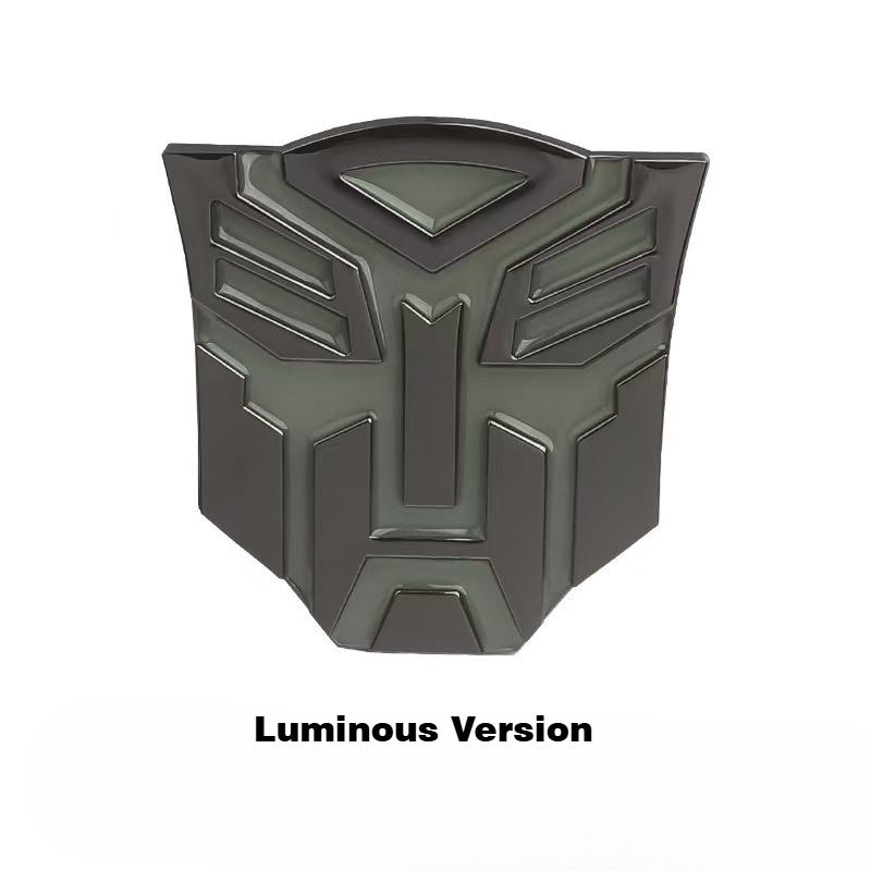 Auto Robot Metal Autobot Emblem for Car Glow-in-The-Dark Effect Auto Car Accessories Vehicle Decorative Silver