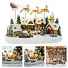 Musical Light Up Reindeer Christmas Ornament Resin Village House Festival Table Decoration For Living Room Bedroom