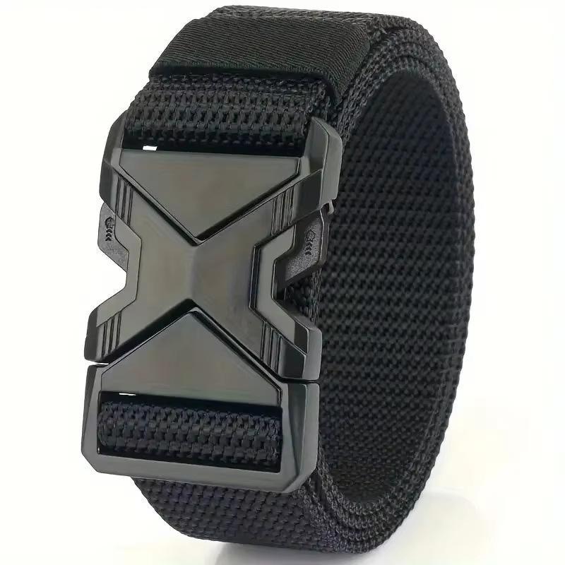 Durable Thickened Men's Canvas Belt Quick Release Multi-Function Waistband for Outdoor Camping Daily Use