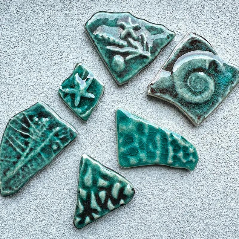 100g Multi Color Irregular Ceramic Mosaic Tiles DIY Mosaic Making Stones for Craft Hobby Arts Wall Decoration Petal Oval 917