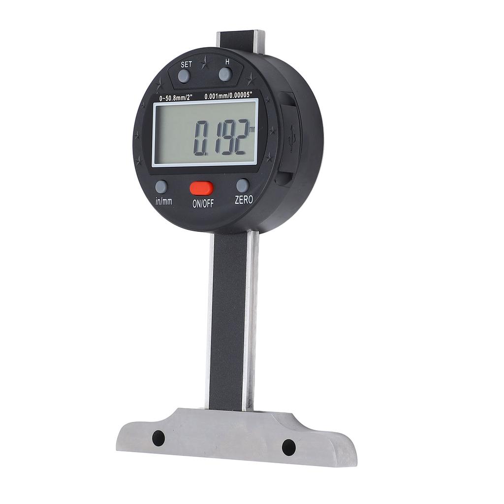 Depth Gauge High Accuracy 050.8mm Micrometer Thin Bar LCD Screen USB Port Electronic Depth Gage