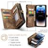 For iPhone 14 Pro Max Wallet Case with Strap Zipper Wallet Card Slots & Detachable Magnetic PU Leather Case Wallet for Women/Men