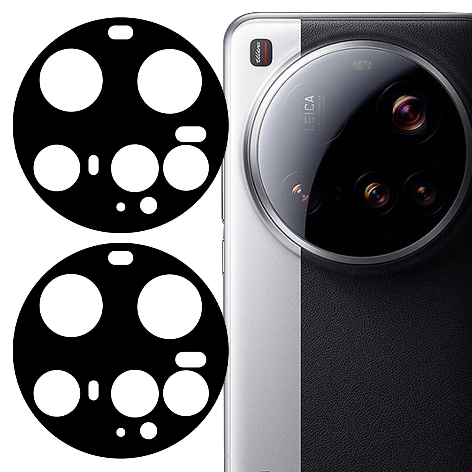 

2Pcs For Xiaomi 15 Ultra Camera Lens Protector Silk Printing Tempered Glass Rear Lens Film Type A