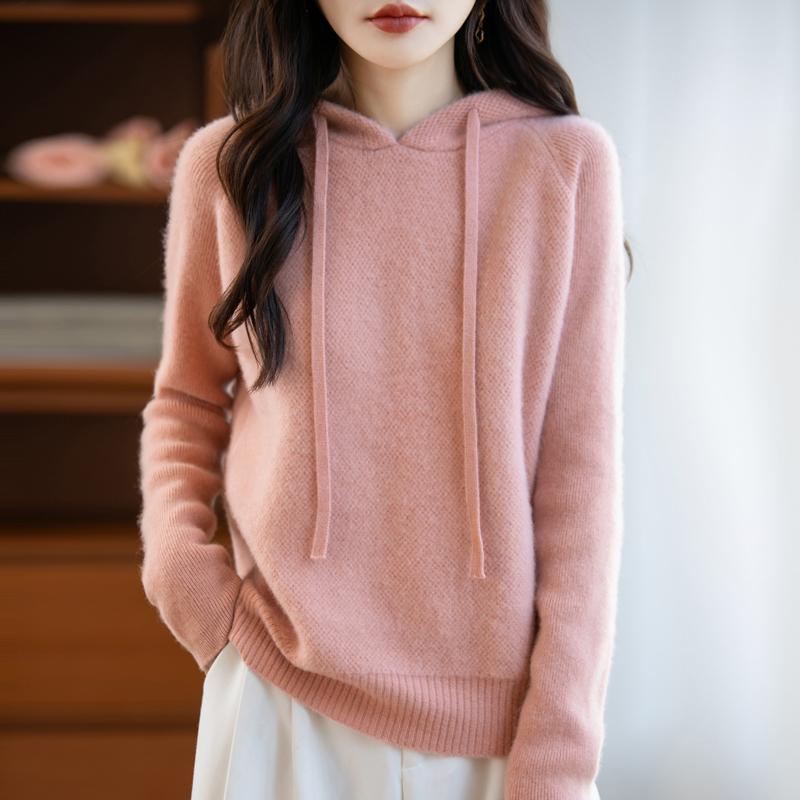 Women's cashmere sweater Qinghe cashmere 30% cashmere 70% wool autumn and winter pullover warm and fashionable