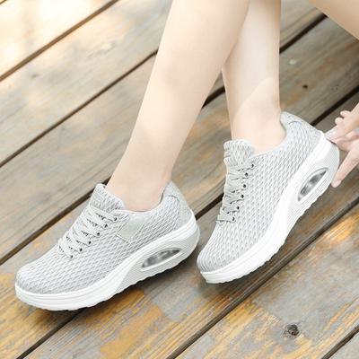 New Breathable Big Net Rocking Shoes Women, Fashion Sports and Leisure Shoes Mesh Thick Sole