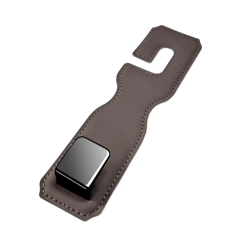 Hidden Car Back Seat Hook Headrest Suede Leather Soft Hanging Hook 20kg Load-Bearing Wear-Resistant Rear Row Hanger High Quality