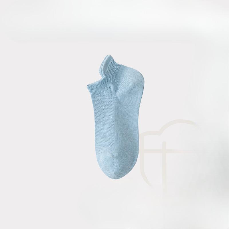 Sock Children's All-cotton Summer Style Boneless Thin Style Boat-shaped Women's Socks That Do Not Come Off, Pure Color Short-tube Cotton Socks