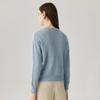 Zhaojun 2025 A/W Women's 100% Cashmere Contrast Stripe Round Neck Sweater