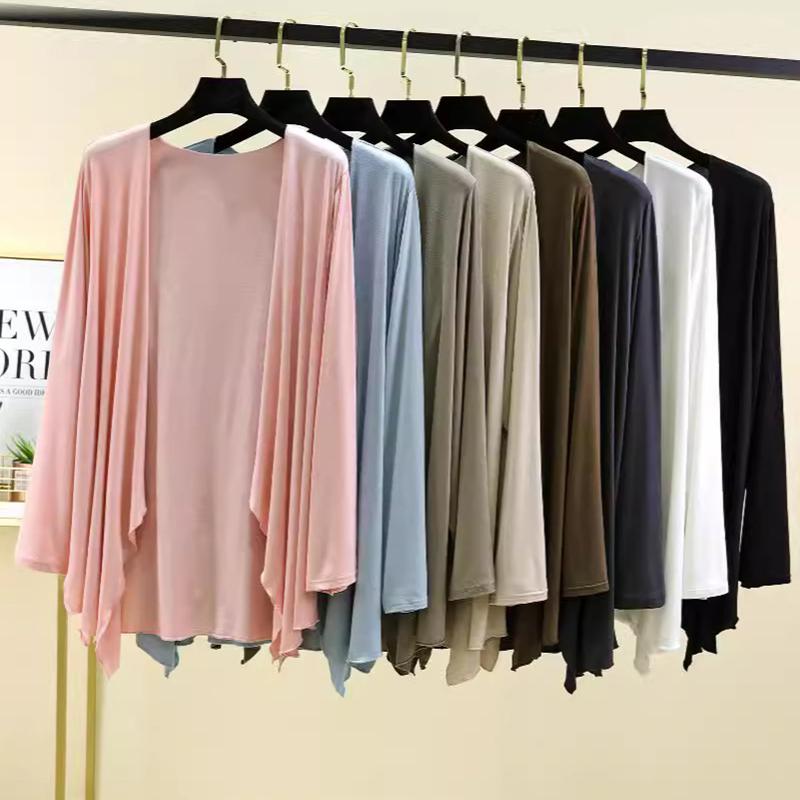 Sommer Frauen Ärmel solide Bluse Casual Urlaub Strand Kimonos vorne offen Shirt Blusas Mode Strickjacke