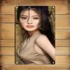 Metal Wall Art Sign Floral Portrait Female Wall Decor for Home Bar Cafe Holiday Gift