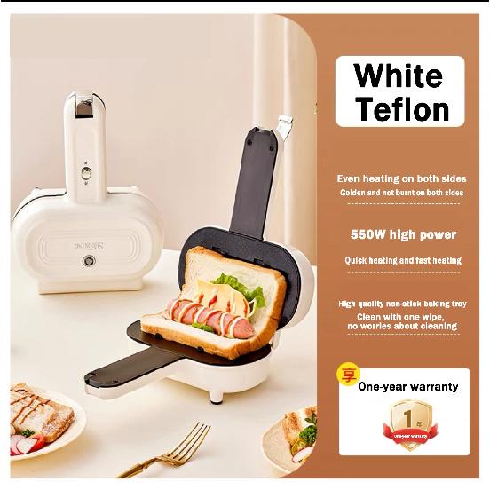 Afc breakfast machine Baking small breakfast hot-pressedAFC breakfast Maker household small breakfast hot Press Sandwich Maker Toast Waffle White Teflon