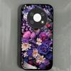 Shockproof Cover for HONOR X9 5G Vintage Oil Painting Purple Floral Phone Case, Glossy Acrylic Back TPU Bumper