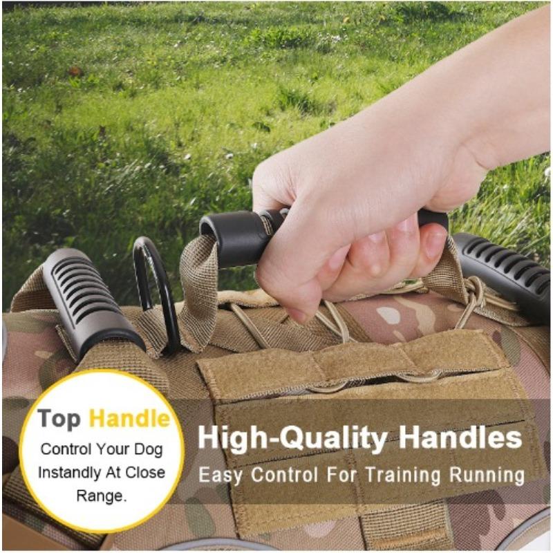 Proti úniku, Proti nárazu, Noční reflexní a prodyšný postroj na hrudník a záda pro venčení psů, Taktický hrudní a zádový postroj pro střední a velké psy