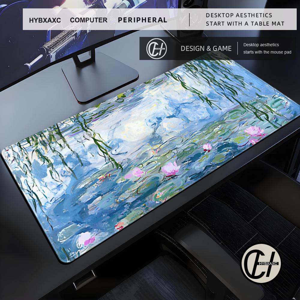Monet Oil Painting Mouse Pad Gaming XL Large Computer HD Mousepad XXL Playmat Carpet Natural Rubber Office Mouse Mats Table Mat