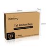 Meidong Garbage Bags 50L Garbage Bags Strong Big Unscented Bags Rolls 115 Eco-friendly (5 Counts)