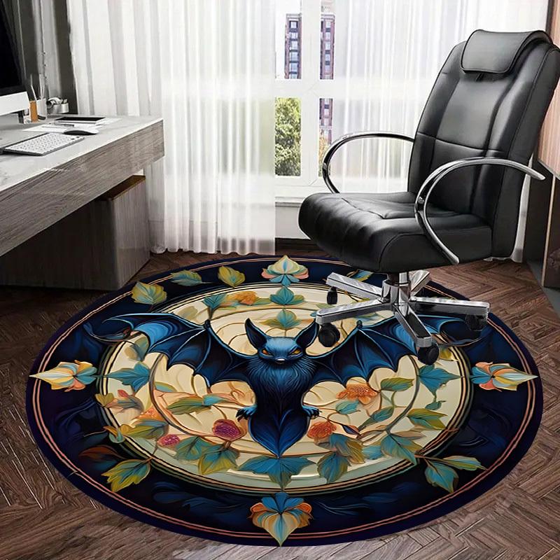1pc Office Carpet Chair Mats Bat with Floral Ornamentation Perfect for Decorating Office Chairs, Living Rooms, Or Bedrooms.YDT078