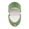 Ring Box Heart Shape Exquisite Romantic Small Flannel Ring Case for Proposal Engagement Wedding Green