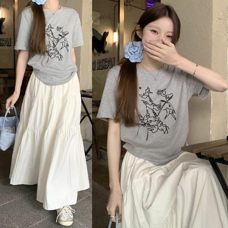 

Temperamental Maternity Summer Short Sleeve Skirt Set - Popular and Beautiful L
