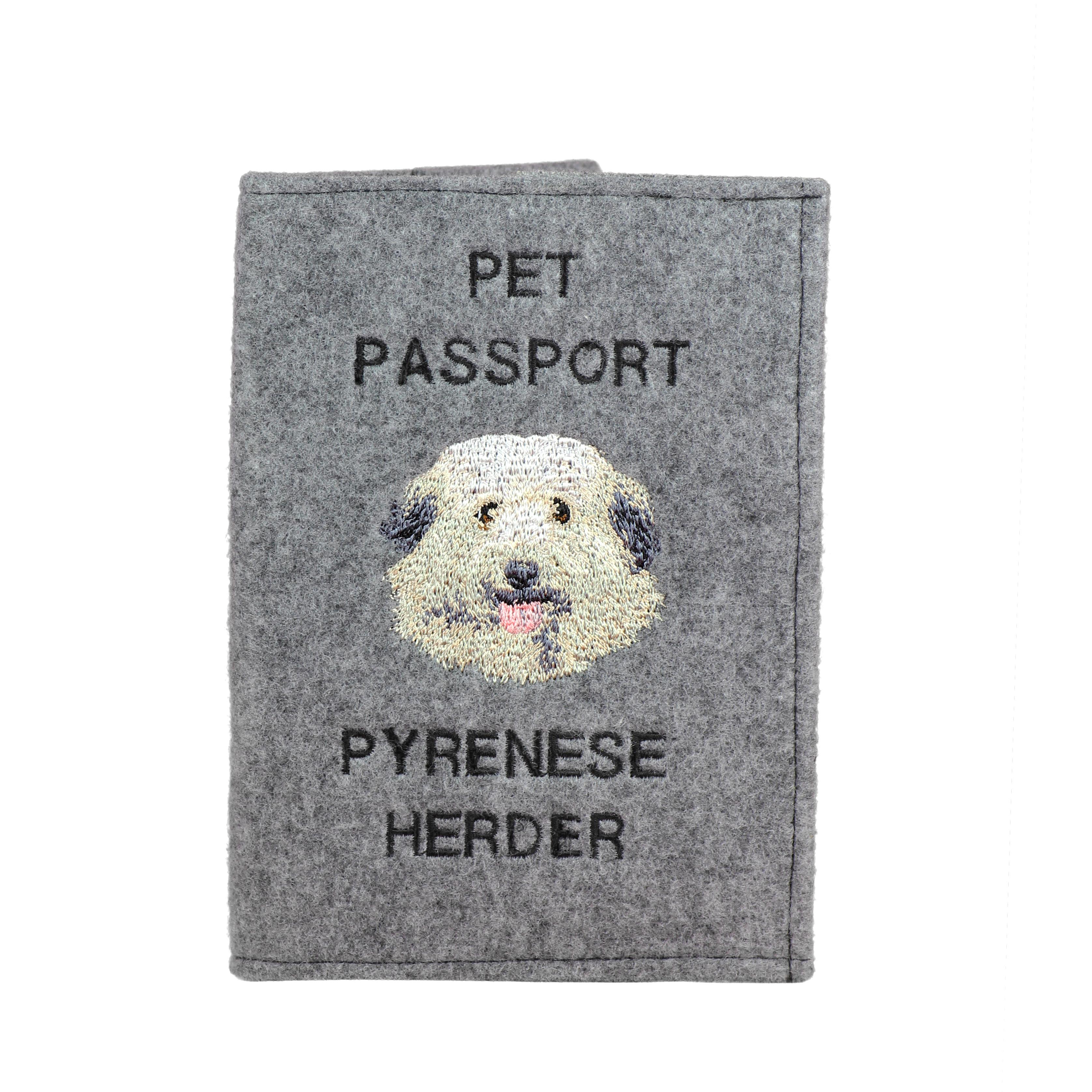 

Pyrenean Sheepdog, Labri, Pyrenees Sheepdog - Dog passport case, document case, gift for the traveller from the Art-Dog brand сірий колір