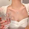 2026 High-End Light Luxury Zircon Pendant Necklace for Girls - Sparkling Collarbone Chain