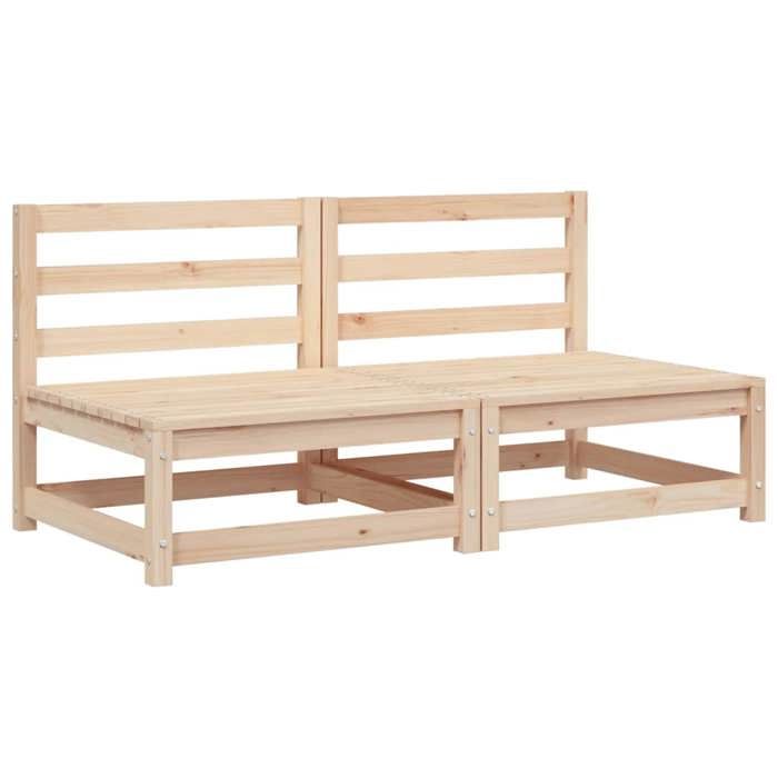 VidaXL Canapés de Jardin sans Accoudoirs 2 pcs, Sièges avec Dossier, Meubles de Terrasse Patio Arrière-cour Extérieur, Blanc 837921