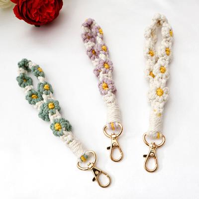 Hand Woven Colored Flowers Decorative Pendants DIY For Mobile Phone Bags Keys Gift Accessories