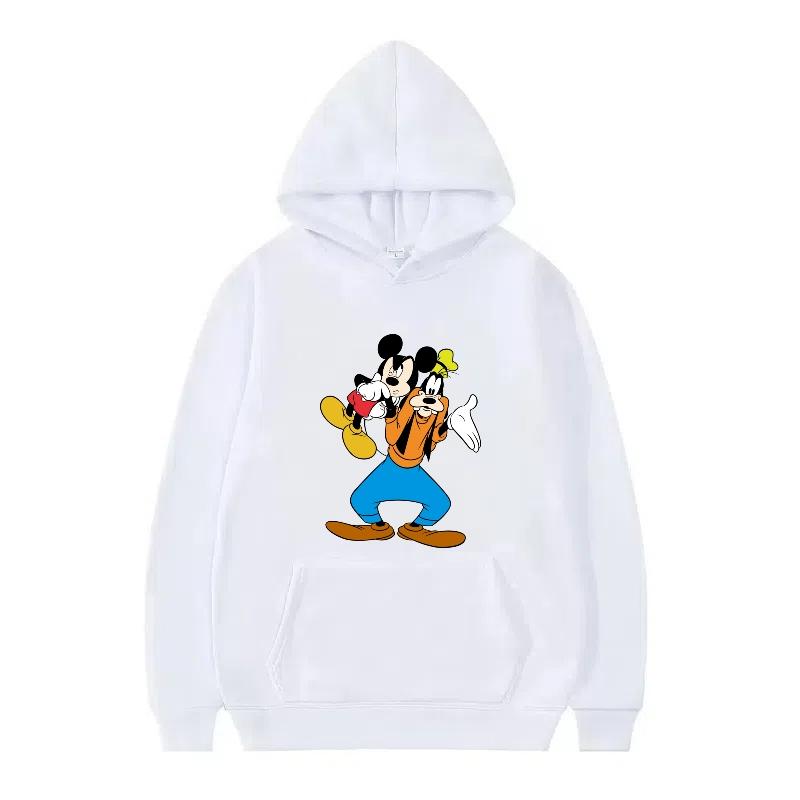 Disney Mickey Mouse Pattern Woman Streetwear Loose Black Winter Tops Clothes Pullovers Ladies Cheap Y2k Hoodies Men Sweatshirts