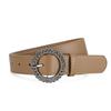 Autumn And Winter Women'S Belt Round Buckle Diamond-Set Literary Decoration Retro Simple Wide Belt Women
