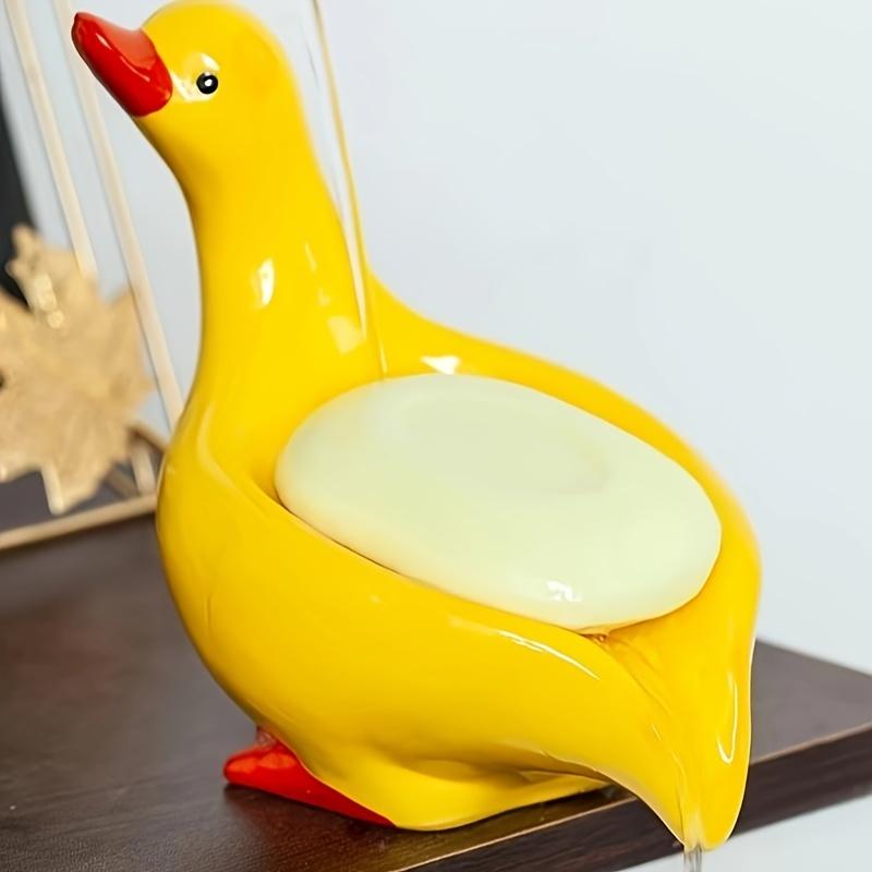 Porcelain Cute Duck Soap Dish, Cute Duck Bathroom Soap Holder, Anti Water Storage Rack, Washbasin Decor