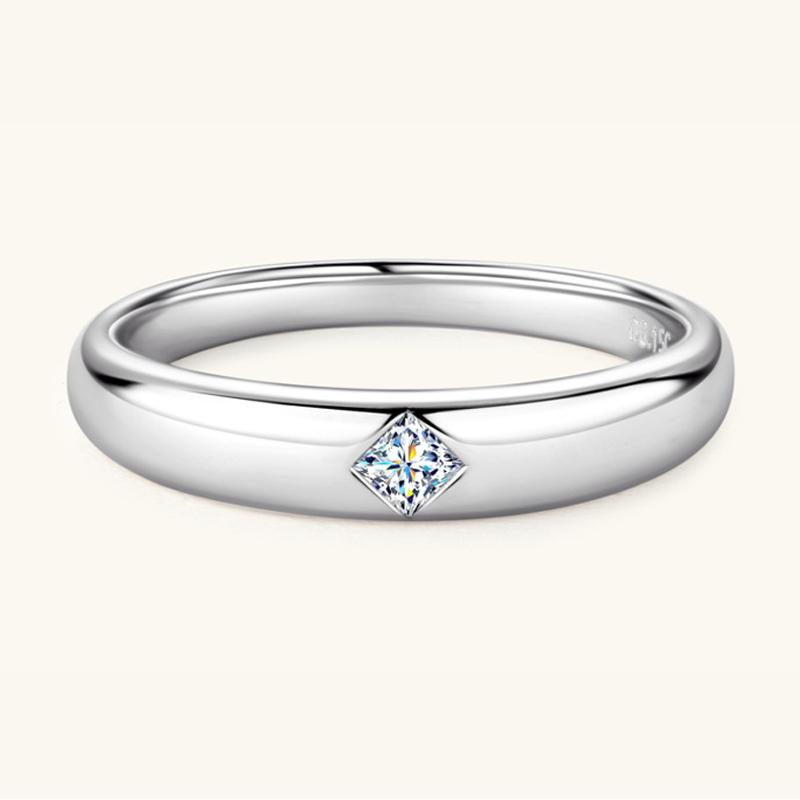 Smyoue 0.15-0.2CT Princess Cut Moissanite Rings for Women Engagement Bride Jewelry 100% S925  Silver Birthday Gift GRA