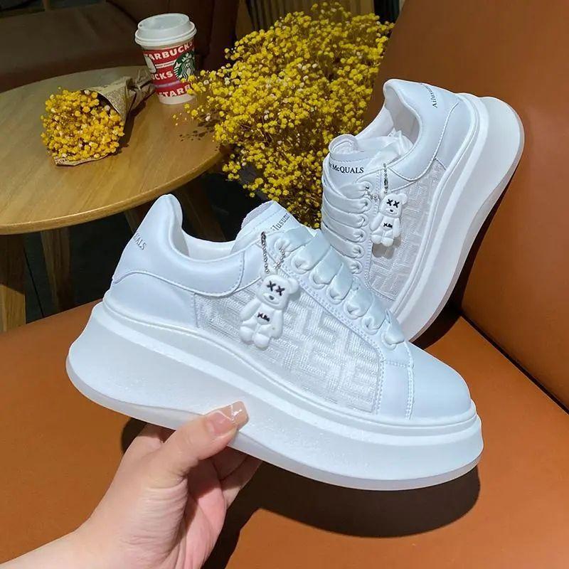 Mesh breathable women s summer muffin shoes, small people increase 6CM 35