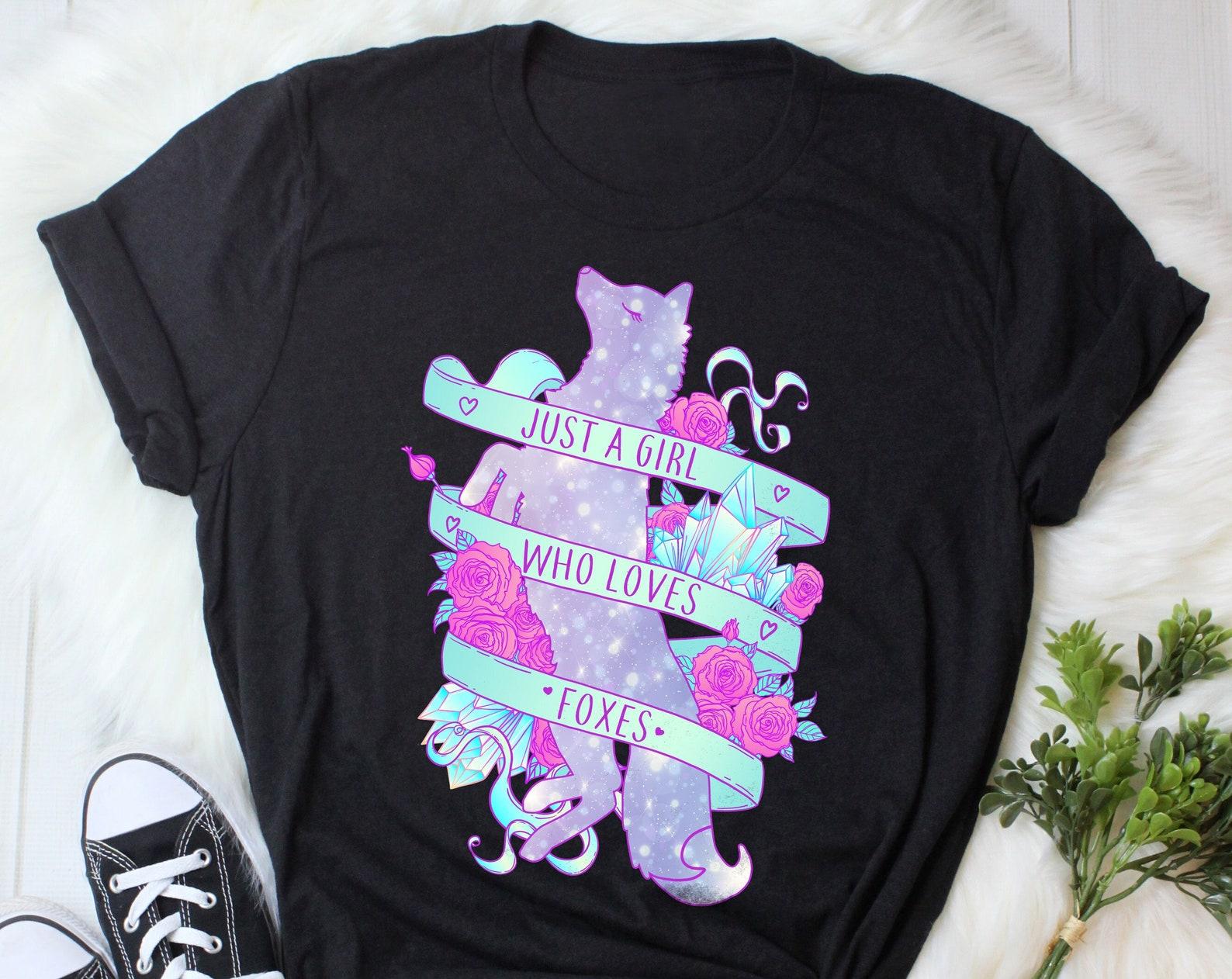 Fox Shirt, , Fox Lover Gift, Cute Fox T-shirt, Animal Tshirt, Tee, Furry Fandom, Fursuit, Furries, Nature Wildlife Girl Who Loves Foxes 130