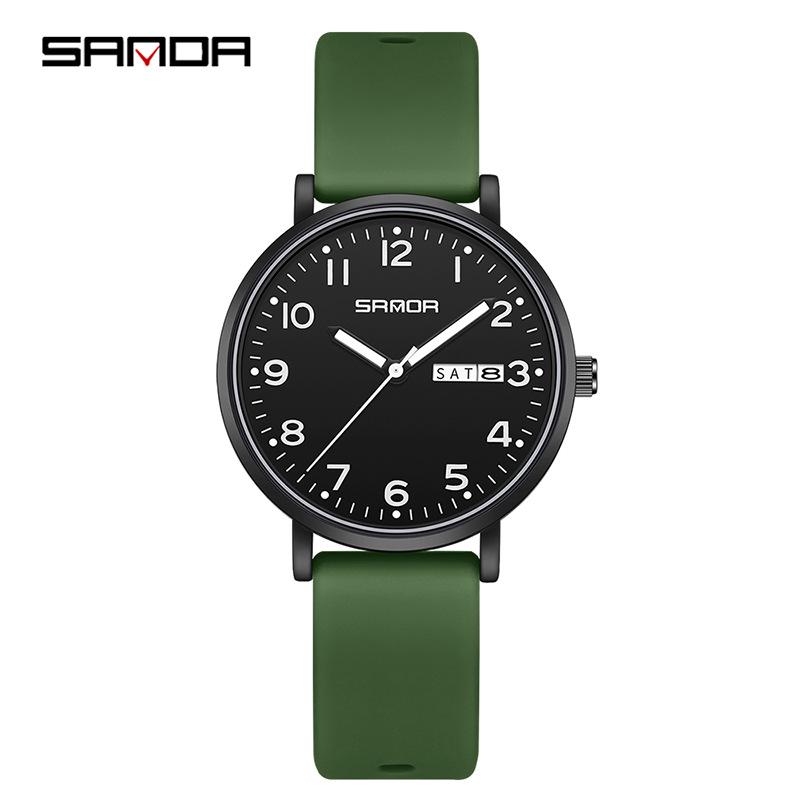 Sanda Korean Style Silent Quartz Watch - Waterproof, Luminous, Unisex Sports Watch for Teens