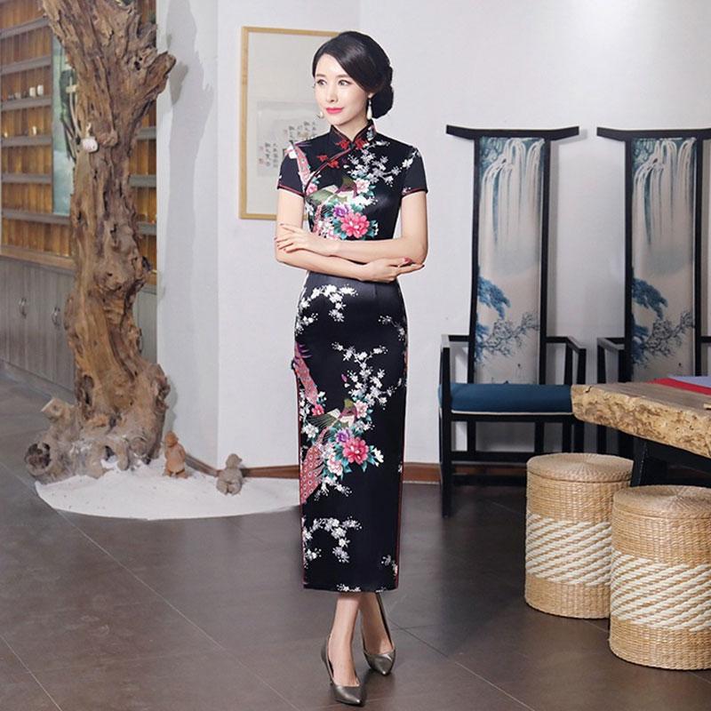 12 Colors Elegant Chinese Cheongsam Dress Women's Traditional Chinese Dress Qipao Costume