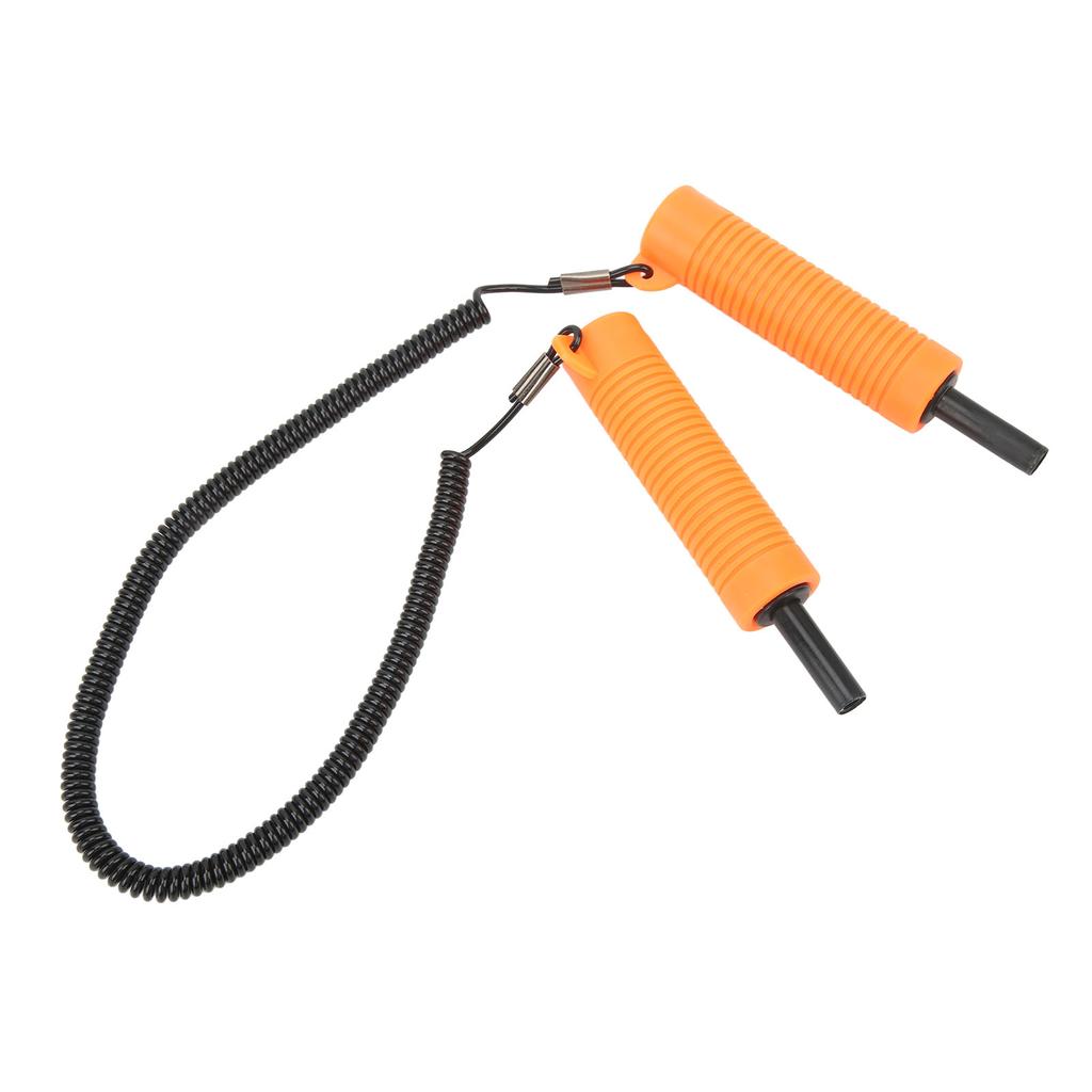 Ice Fishing Safety Pick Stainless Steel Orange Retractable Ice Awls for Outdoor Winter