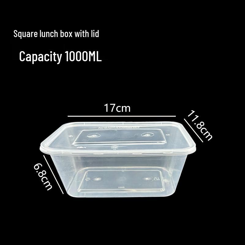 Deshangyuan 1000ml Rectangular Disposable Microwavable Food Containers - 300 Sets