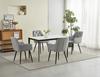 JORK Chair - Silver-gray Velvet / Black Legs X 1