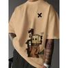 Men's Fashion T-shirt Anime Bear  Pattern Printed Men's T-shirt Top
