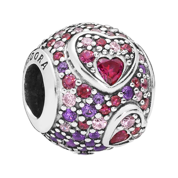 Pandora Heartfelt Romance Sterling Silver Pendant Women jewelry Multicolor PAN797826CZRMX Box