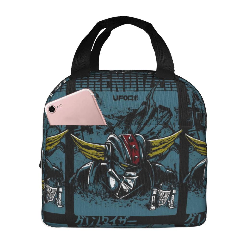 Custom Robo Grendizers Insulated Lunch Tote Bag for Women Men Anime Portable Cooler Thermal Bento Box Outdoor Camping Travel