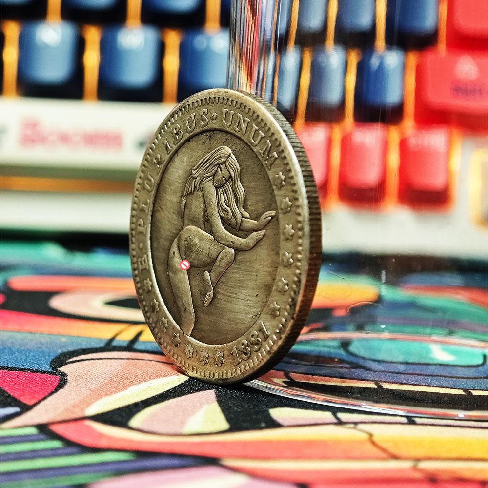 Luxus-Nachtclub-Party-Engel Hobo Nickel Art Paar Münze/US Good Luck Pocket Badge Gedenkmünze Morgan + Geschenktüte