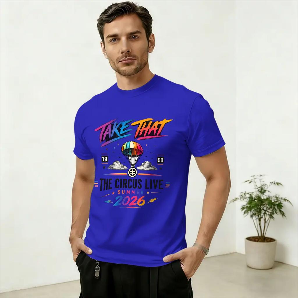 Unisexs TShirt Take That Tour 2026 Summer Live Hipster 100 Cotton Tees Short Sleeve T Shirts Crew Neck Clothes Plus Size