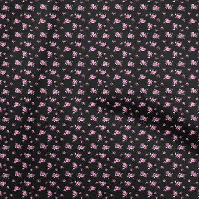 Georgette Viscose Fuschia Pink Fabric Floral Diy Clothing Quilting Fabric Print Fabric By Yard 42 Inch
