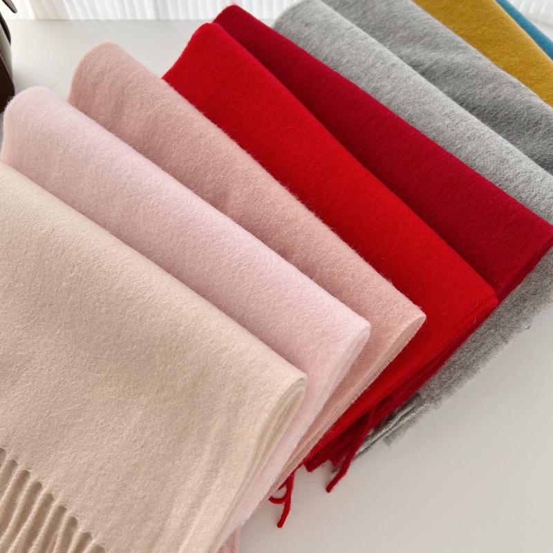 High Quality 100% Wool Wraps Female Male Solid Classic Muffler Women Man Scarves  Autumn Winter Soft Warm Casual Couple Scarf